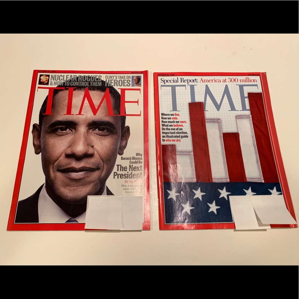 LOT OF 2 TIME MAGAZINES W/ ELECTION COVERAGE.